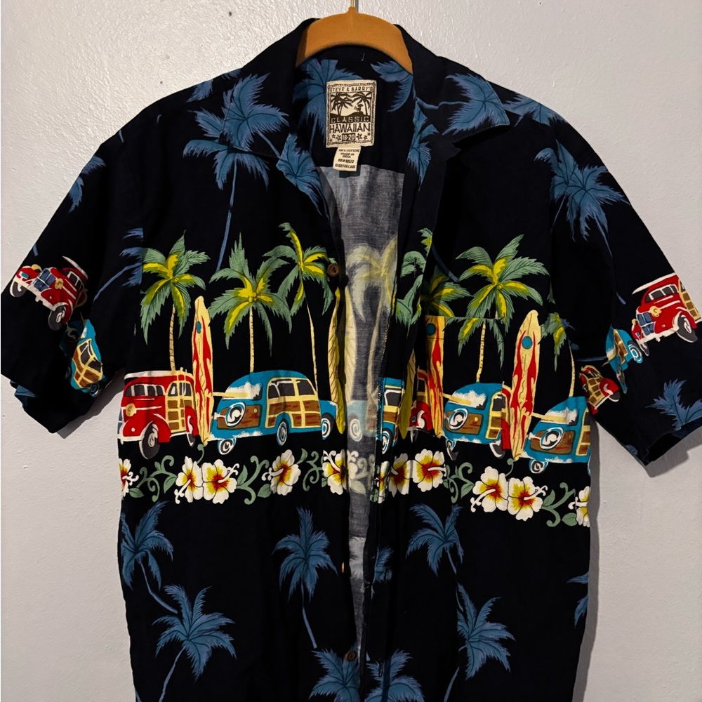 Steve & Barry's Classic Hawaiian Shirt - Blue and Black